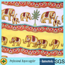 Hot Sale Elephant Printed Rayon Fabric From Textile Factory